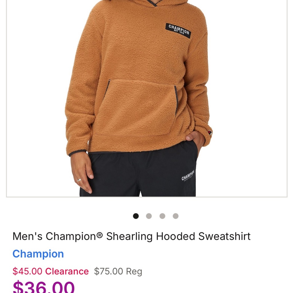 Champion Men's Brown Shearling Hoodie